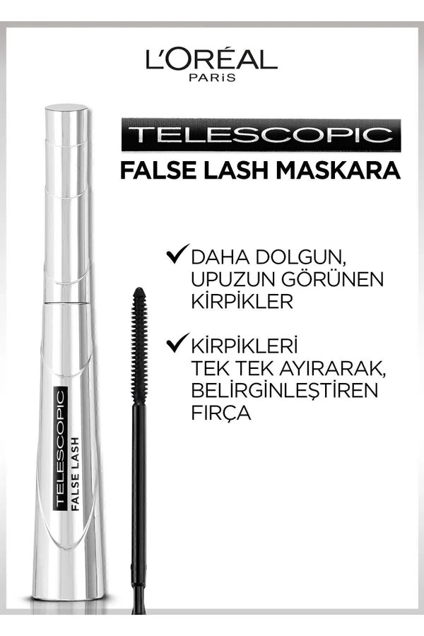 Loreal Paris Siyah Maskara - False Lash Telescopic Fiber Mascara