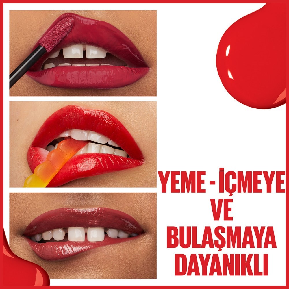 Maybelline New York Super Stay Vinyl Ink Uzun Süre Kalıcı Likit Parlak Ruj 15 Peachy