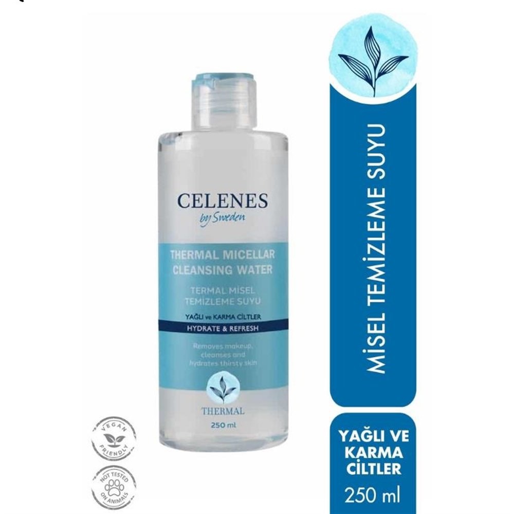 Celenes By Sweden Thermal Micellar Temizleme Suyu Yağlı Karma Cilt 250 ml