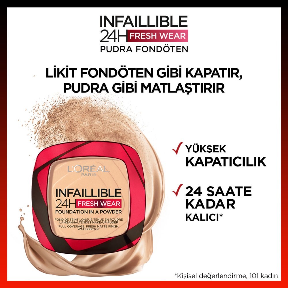 Loreal Infaillible Pudra Fondöten 24H Fresh Wear Compact 40 Cashmere