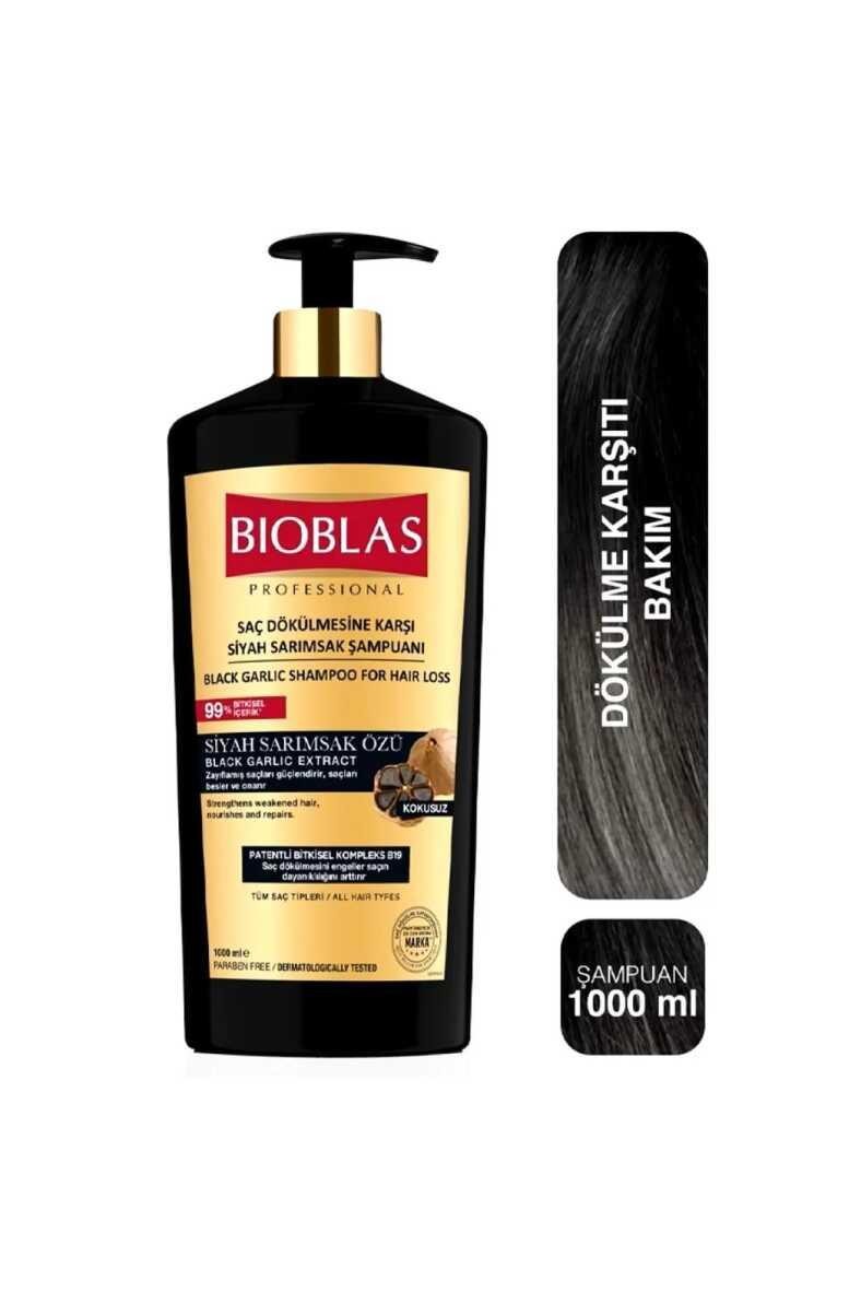 Bioblas Şampuan Saç Dökülmelerine Karşı Siyah Sarımsak Özlü Anti-Hair Loss Black Garlic Shampoo 1000 ml