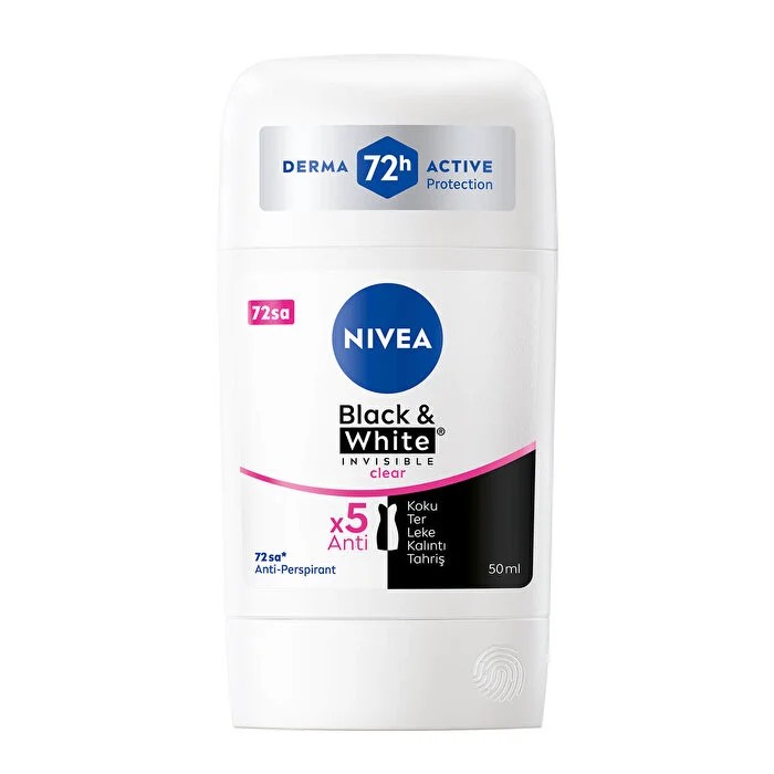 Nivea Stick Deodorant Black&White Invisible Clear Women 50 ml