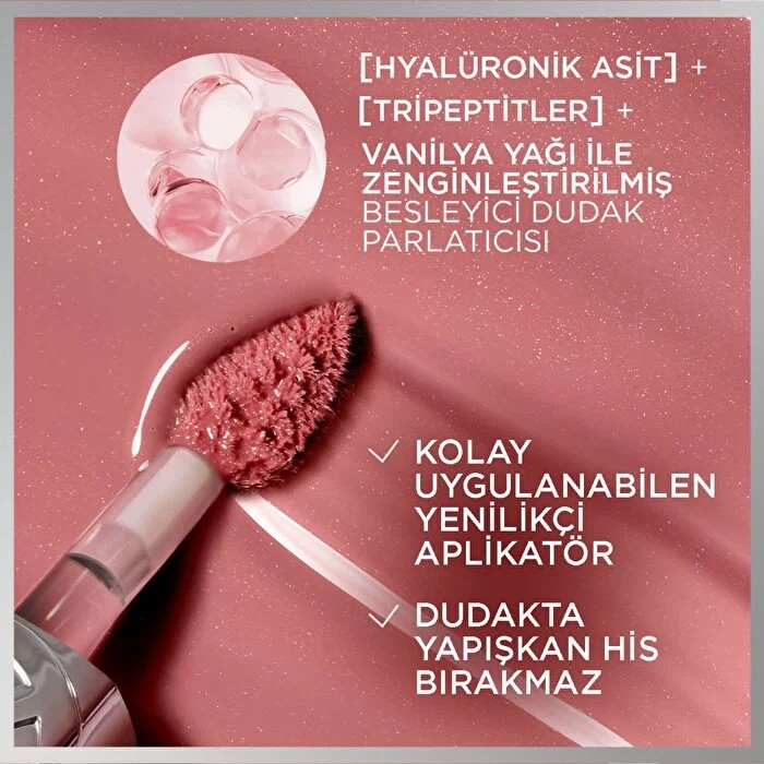 Loreal Paris Plump Ambition Hyaluron Lip Oil Besleyici ve Nemlendirici Dudak Parlatıcısı 101 Cristal Clear