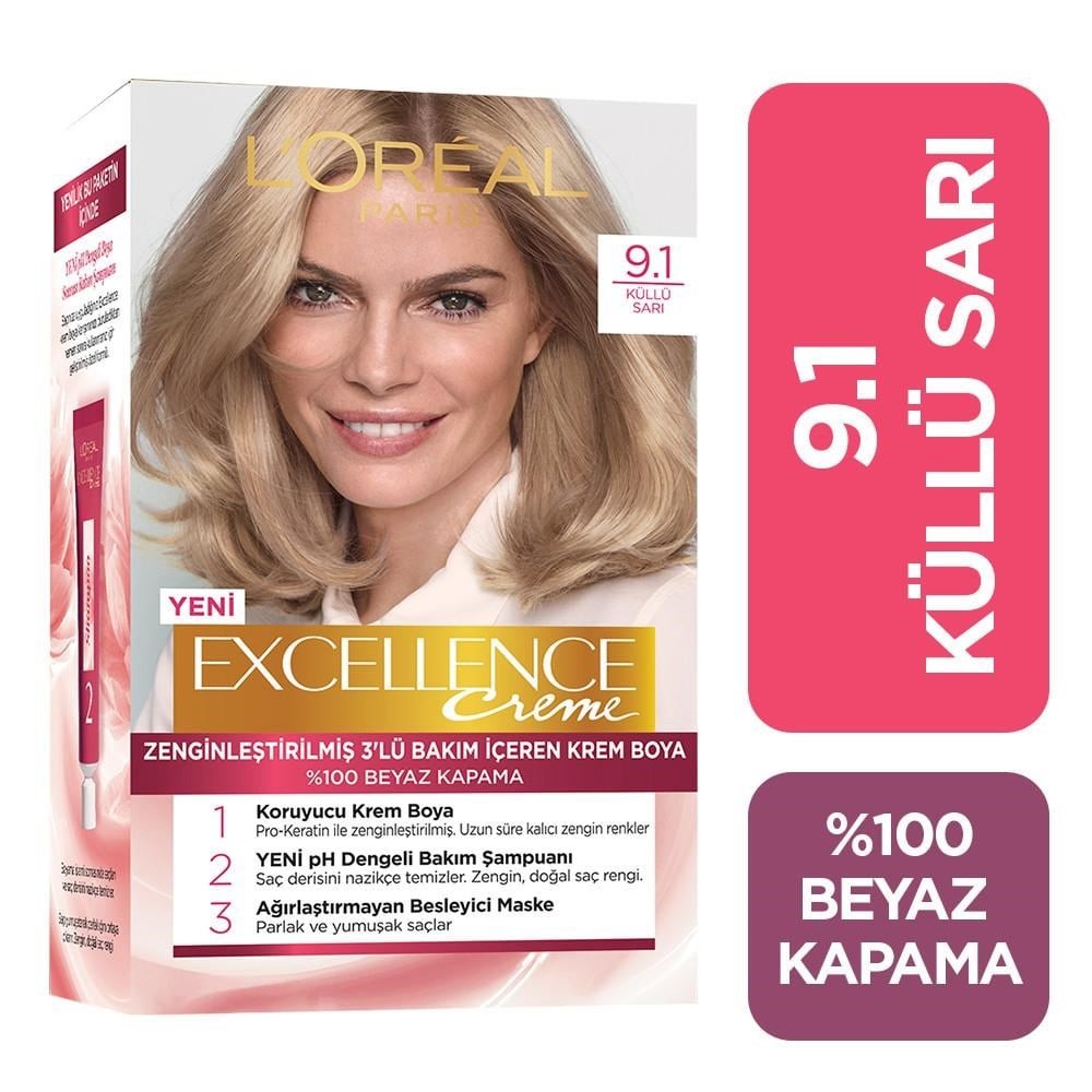 Loreal Paris Excellence Krem Saç Boyası 9.1 Küllü Sarı