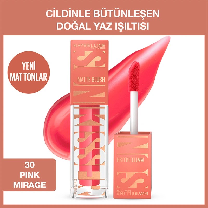 Maybelline New York Sunkisser Hazy Matte Likit Allık 30 Pink Mirage