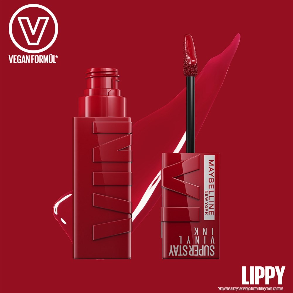 Maybelline New York Super Stay Vinyl Ink Uzun Süre Kalıcı Likit Parlak Ruj 10 Lippy