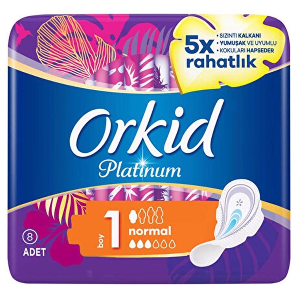 Orkid Platinum Hijyenik Ped Normal Tekli Paket 8li