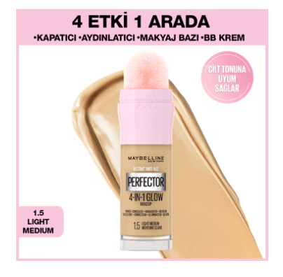 Maybellıne Perfector 4in1 Glow Fondoten 1.5 Lıght Medıum