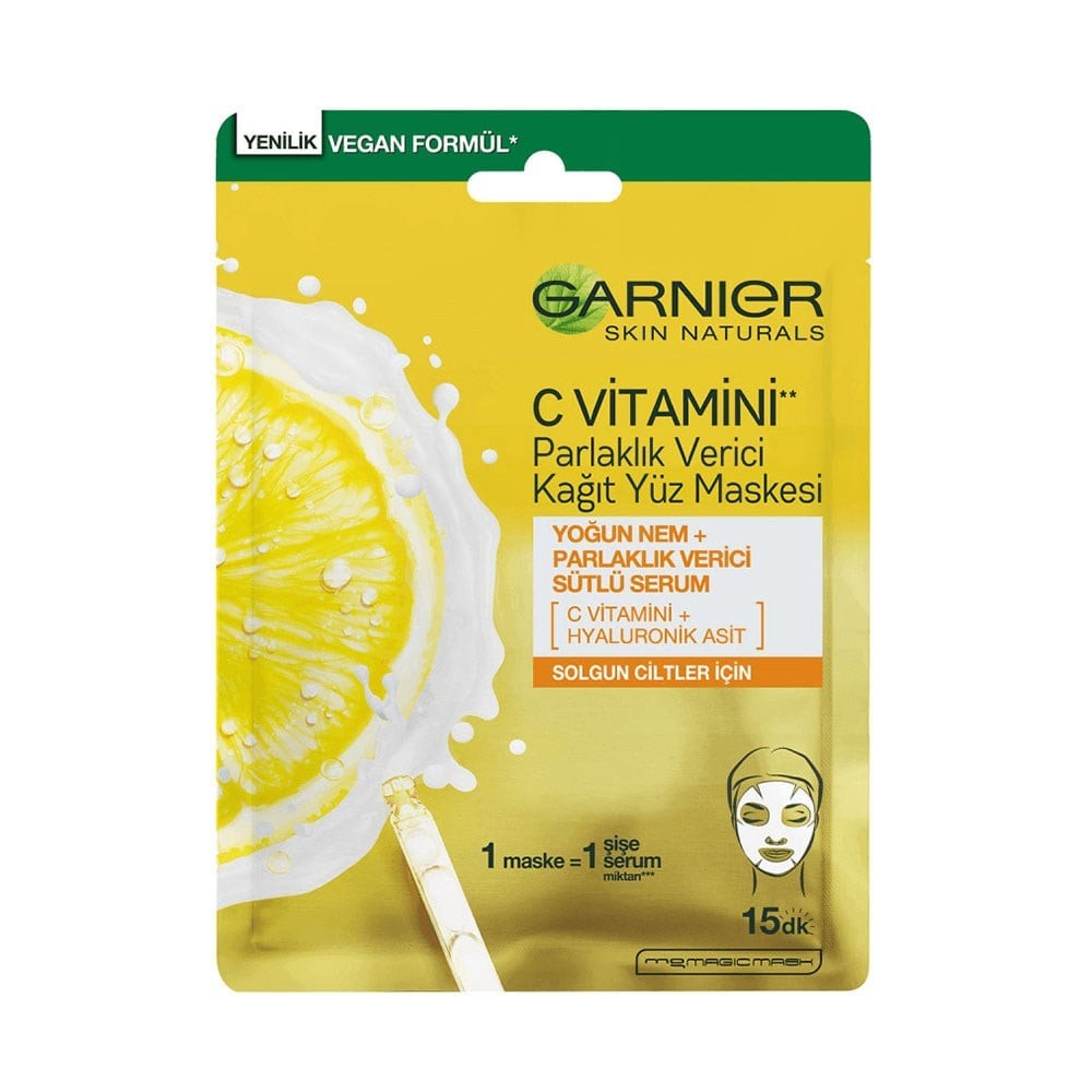 Garnier Skin Naturals Kağıt Yüz Maskesi - C Vitamini Parlaklık Verici Etki