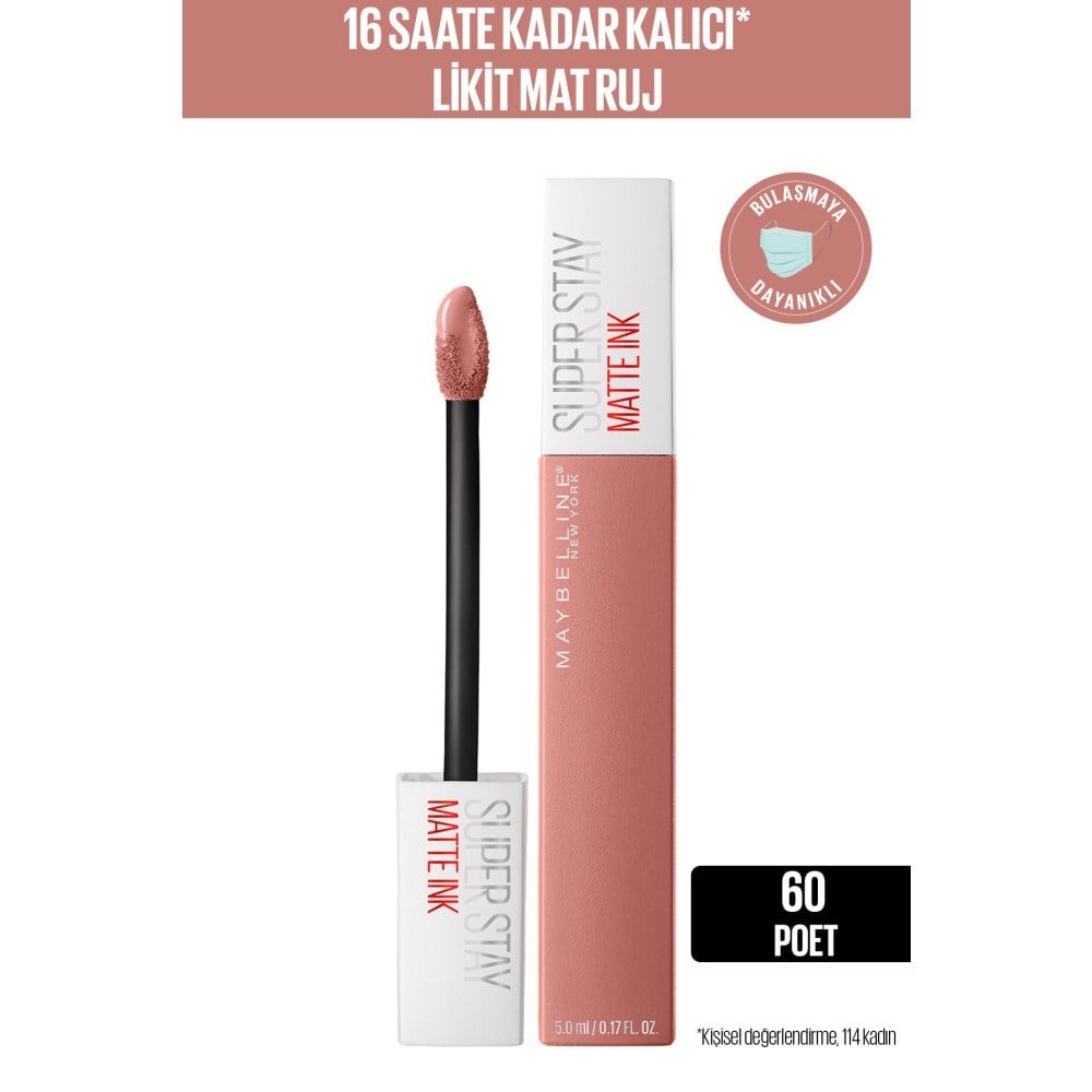 Maybelline New York Likit Mat Ruj SuperStay Matte Ink Liquid Lipstick 60 Poet