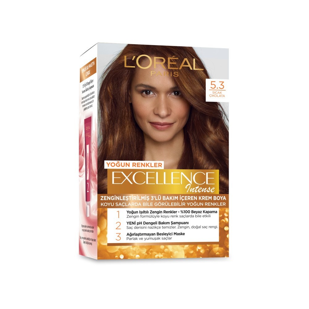 Loreal Paris Excellence Intense Saç Boyası Yoğun Renkler 5.3 Sıcak Çikolata