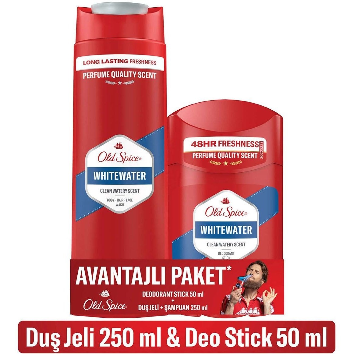 Old Spice Duş Jeli 400 ml Whitewater + Deo Stick 50 ml