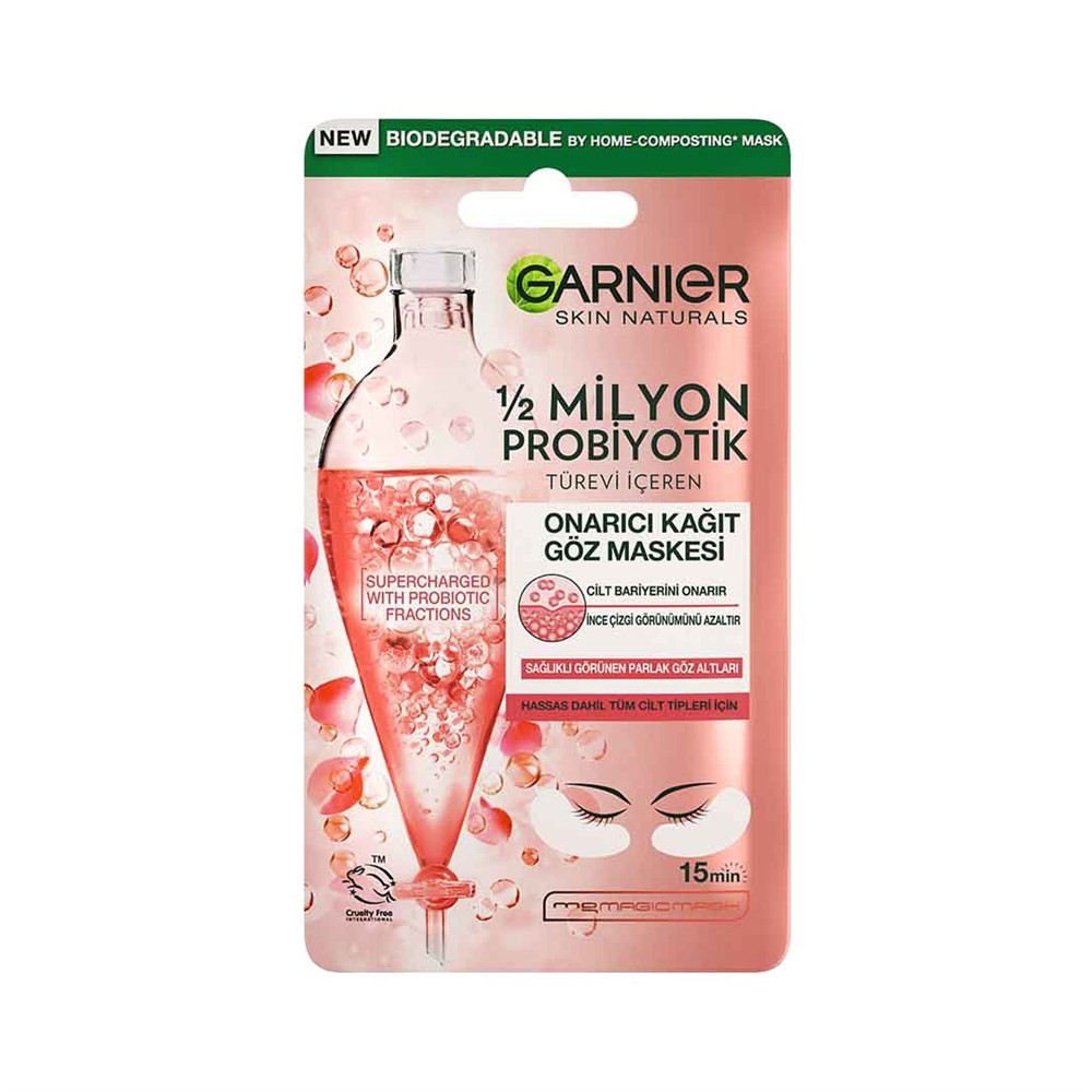 Garnier Skin Naturals 1/2 Milyon Probiyorik Türevi İçeren Onarıcı Kağıt Göz Bakım Maskesi