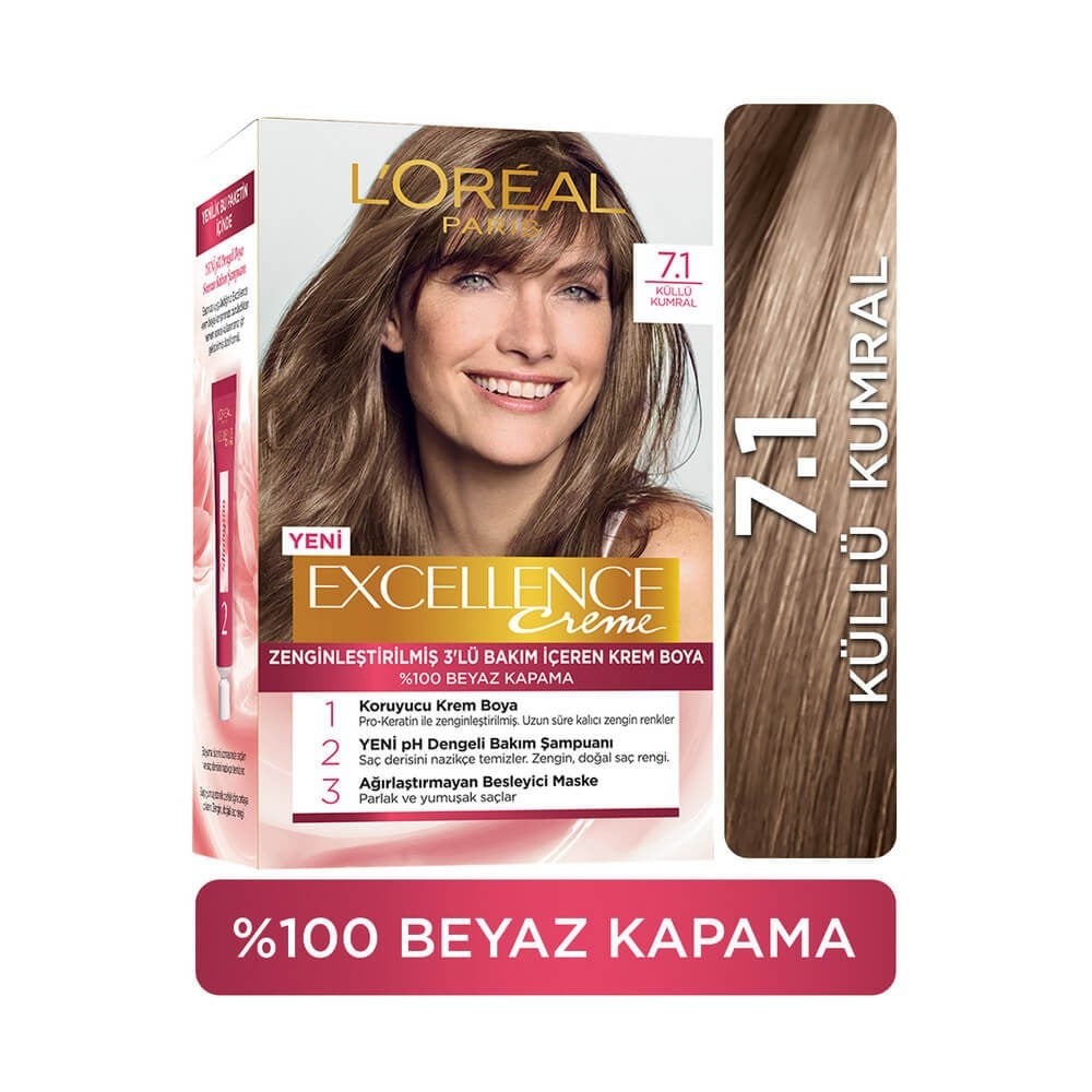 Loreal Paris Excellence Saç Boyası 7/1 Kumral Küllü