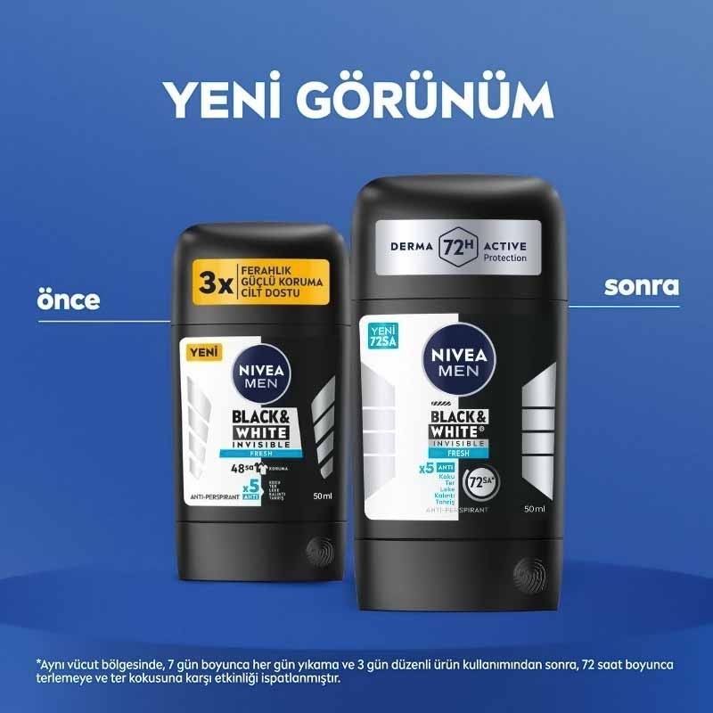 Nivea Men Stick Deodorant Black&White Invisible Fresh 50 ml