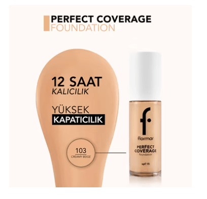 Flormar Fondöten - Perfect Coverage Foundation 103 Creamy