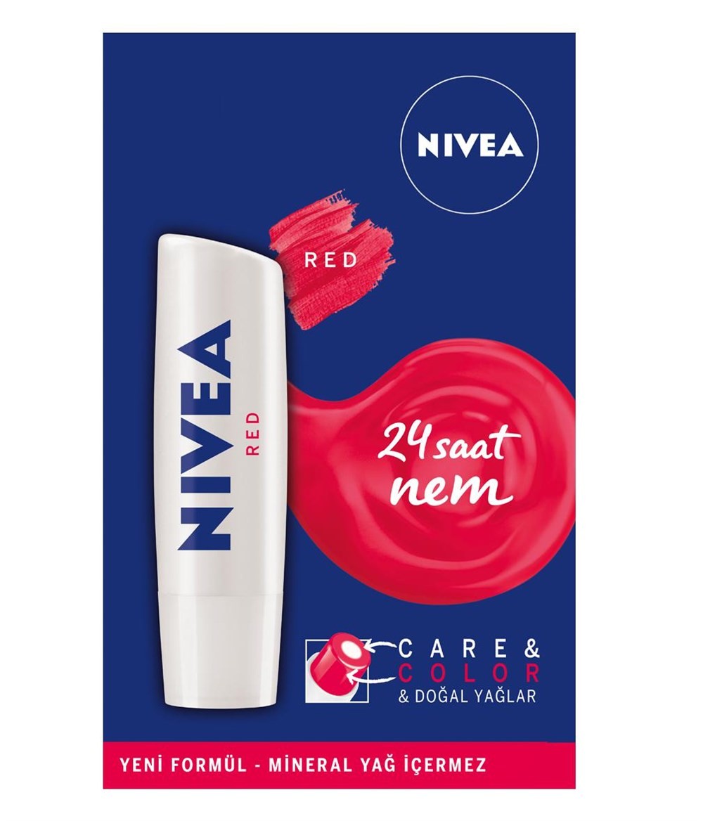 Nivea Renkli Dudak Bakım Kremi - Care & Colour Kırmızı