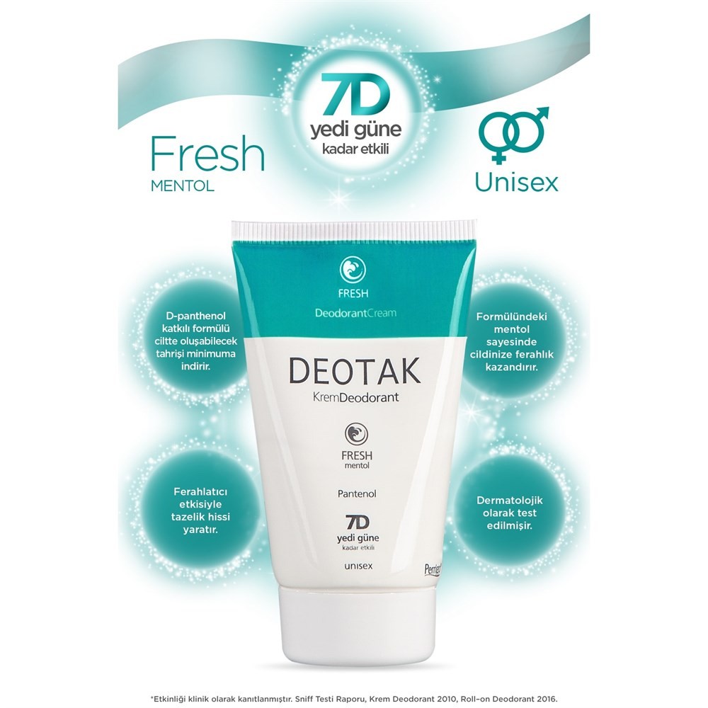 Deotak Fresh Mentol Krem Deodorant Unisex 35 ml