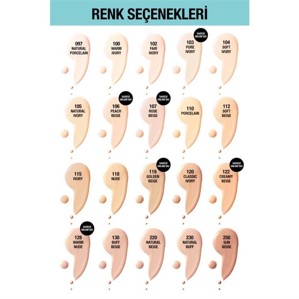 Maybelline New YorkMat Fondöten - Fit Me Matte + Poreless Foundation 103 Pure Ivory