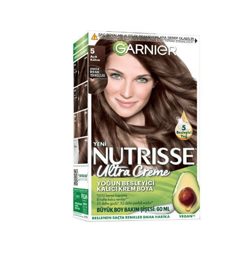 Garnier Nutrisse Ultra Creme Kit Saç Boyası 5 Açık Kahve