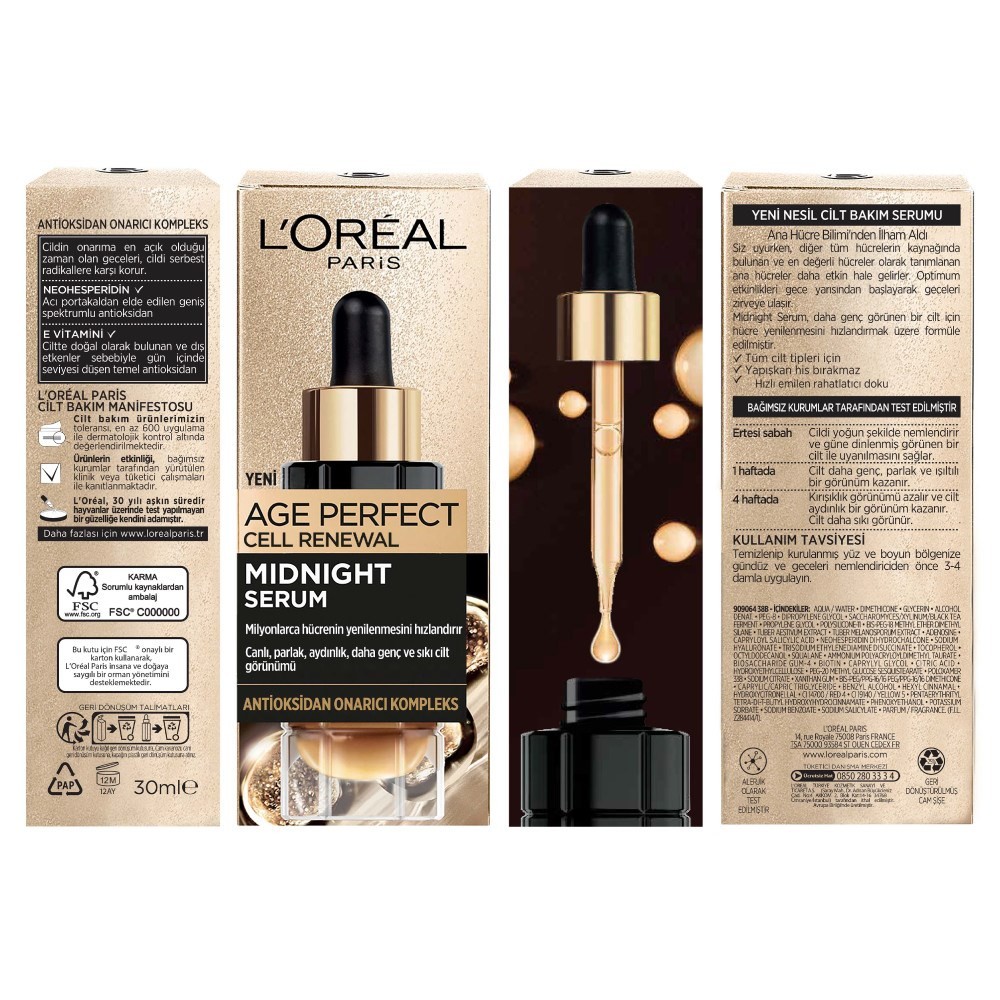 Loreal Paris Midnight Serum Cilt Yenileme&amp;Canlandırma Etkili 30 ml