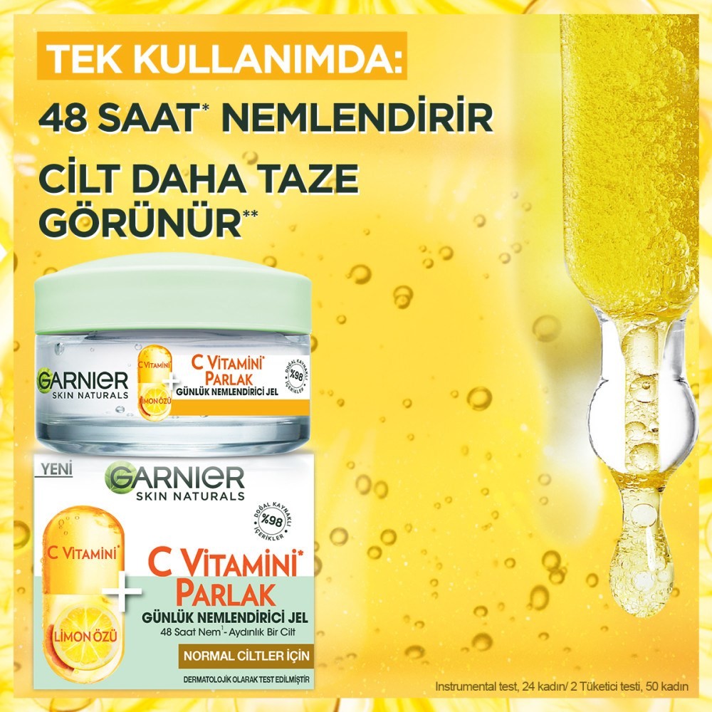 Garnier C Vitamini Parlak Günlük Nemlendirici Jel 50 ml