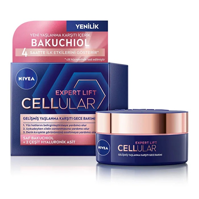 Nivea Cellular Expert Lift Doğal Retinol Alternatifi Saf Bakuchiol ve Hyaluronik Asit içeren Gece Kremi