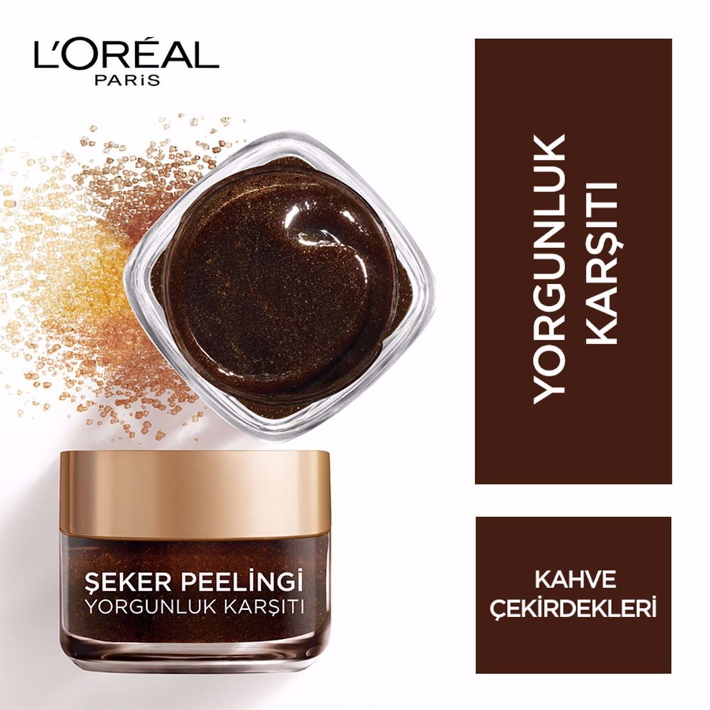 Loreal Paris Şeker Peelingi Kahveli Yorgunluk Karşıtı 50 ml