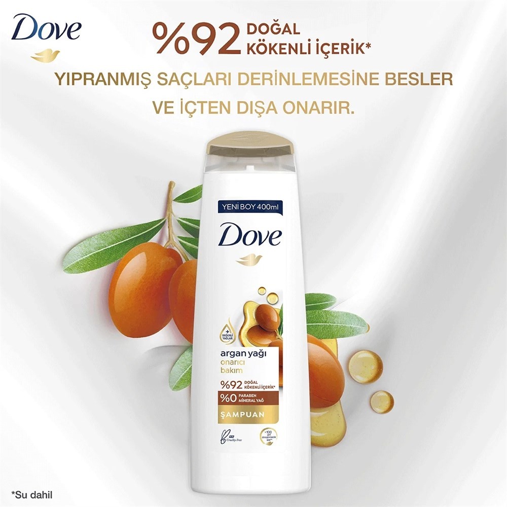 Dove Argan Yağı Ve Onarıcı Saç Bakım Şampuanı 400 ml