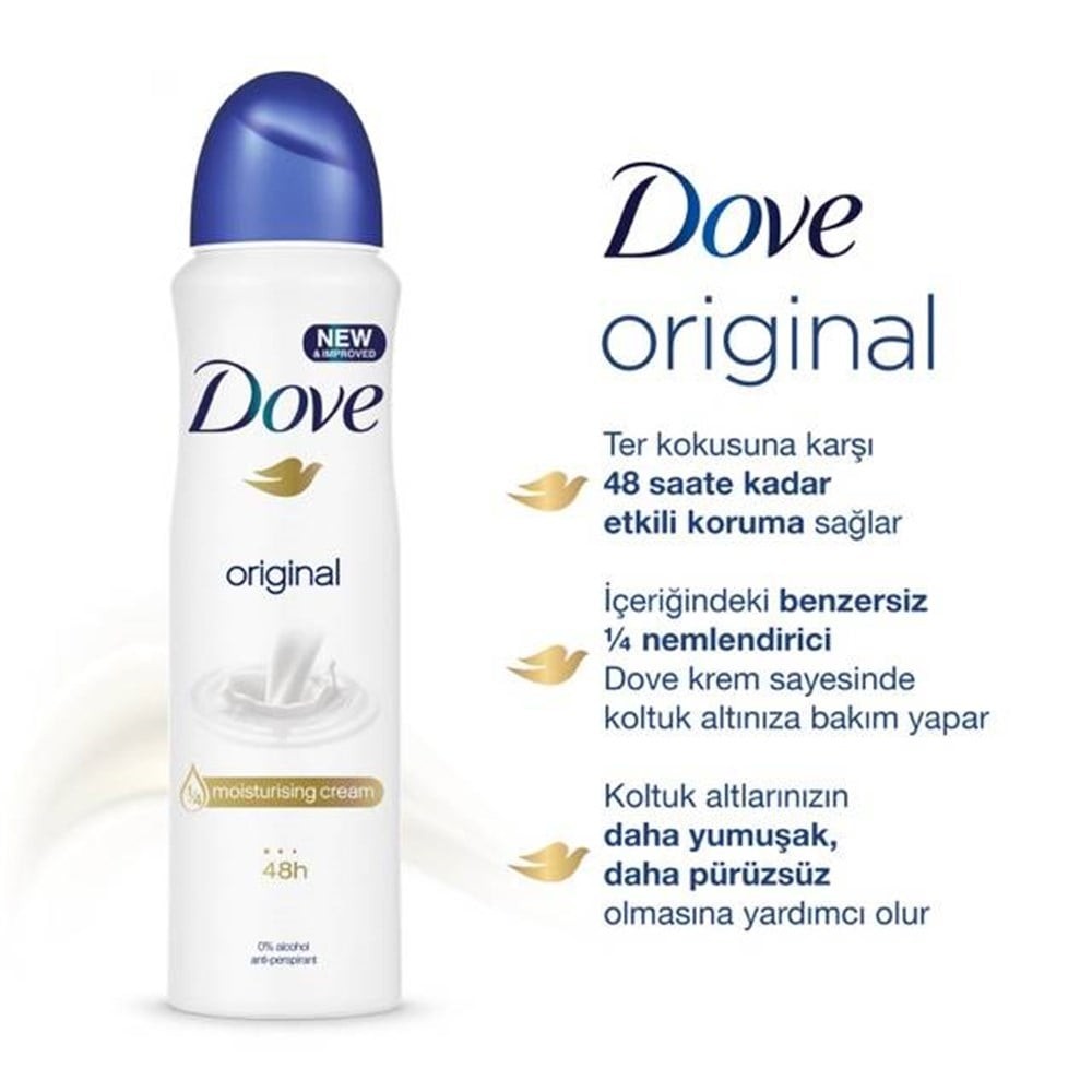 Dove Kadın Deodorant Original Anti-Perspirant Sprey 150 ml