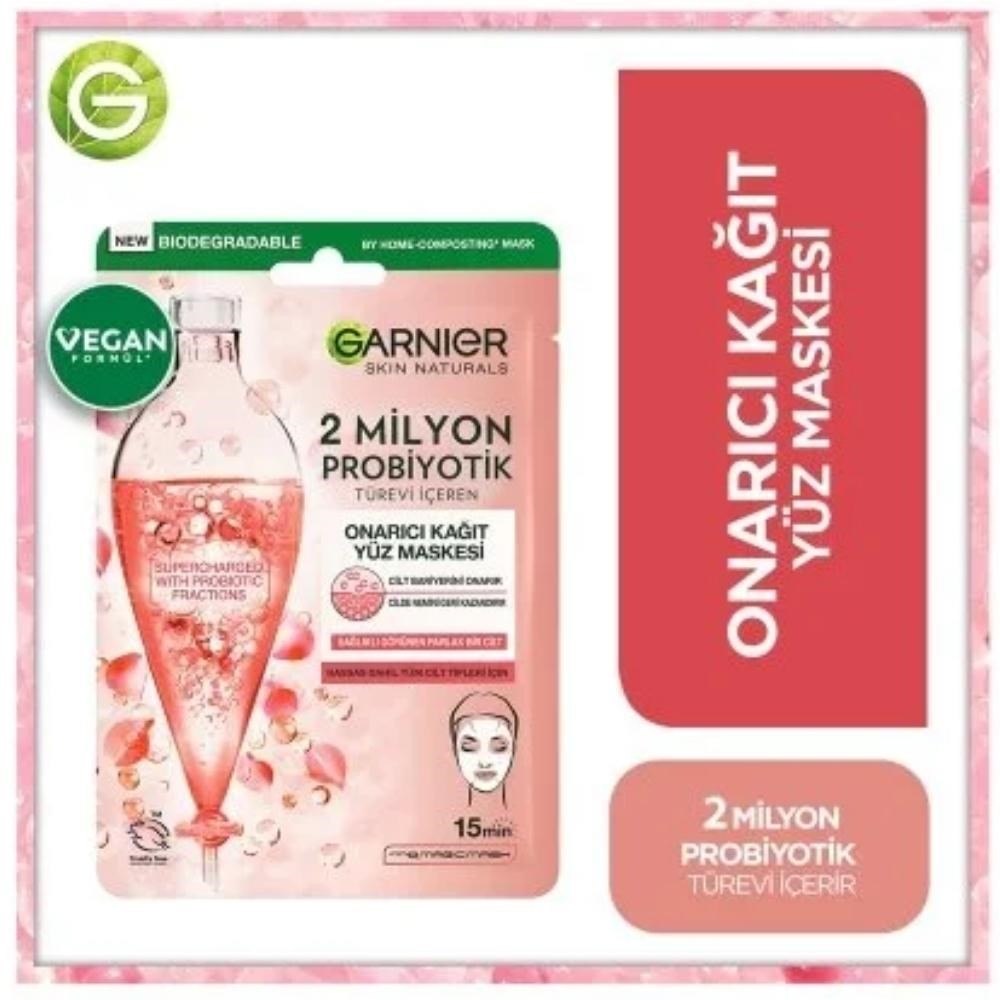 Garnier 2 Milyon Probiyotik Türevi İçeren Onarıcı Kağıt Yüz Maskesi