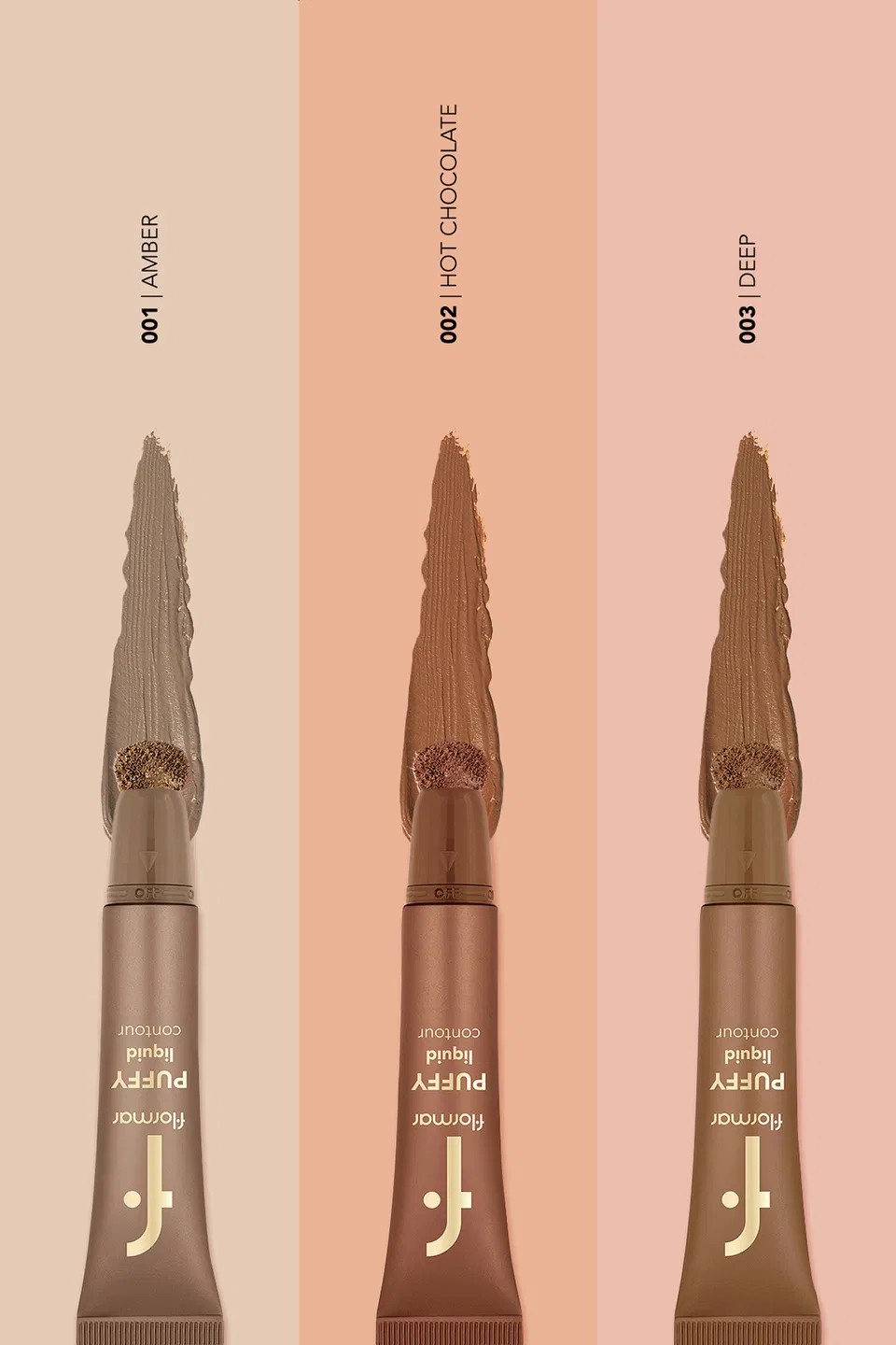Flormar Puffy Liquid Hafif Yapılı & Sünger Aplikatörlü Yoğunluğu Ayarlanabilir Likit Kontür 001 AMBER