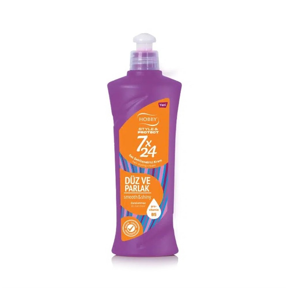 Hobby Style &amp; Protect 7X24 Düz ve Parlak Saç Şekillendirici Krem 250 ml