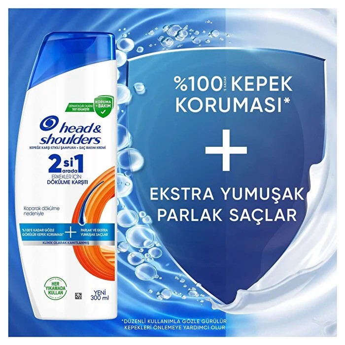 Head & Shoulders Şampuan 2'si 1 Arada Erkek Dökülme ve Kepek Karşıtı 300 ml