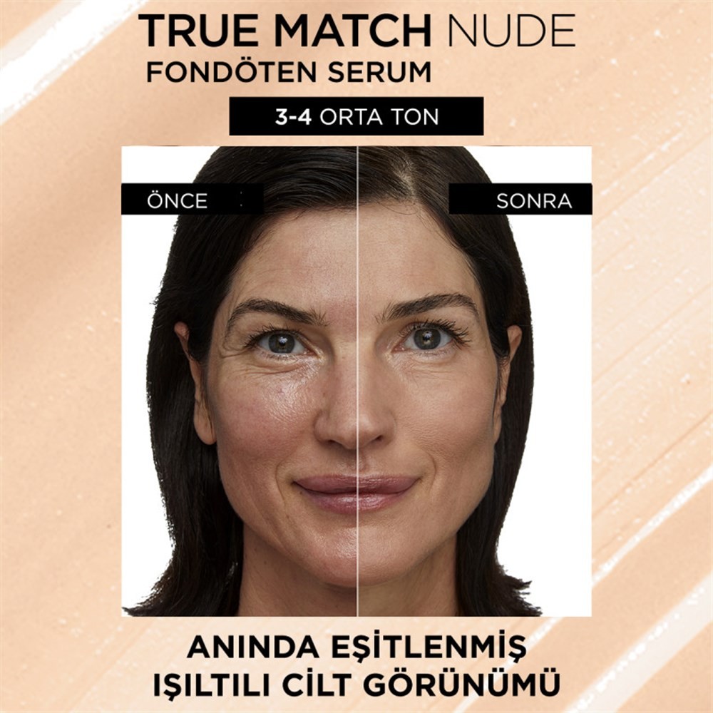 Loreal Paris Fondöten Nude Serum True Match 3-4 Light Medium 30 ml