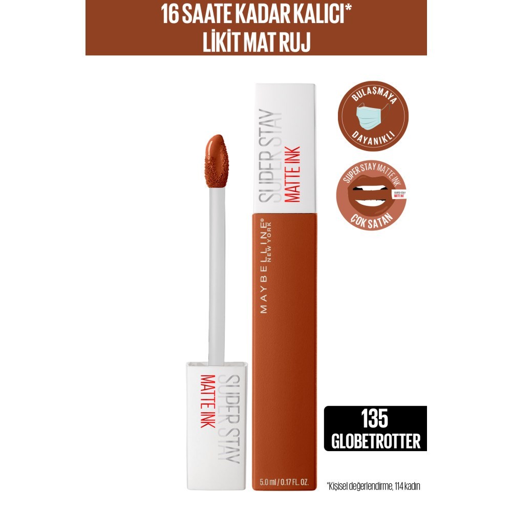 Maybelline New York Likit Mat Ruj - SuperStay Matte Ink City Edition Lipstick 135 Globe Trotter