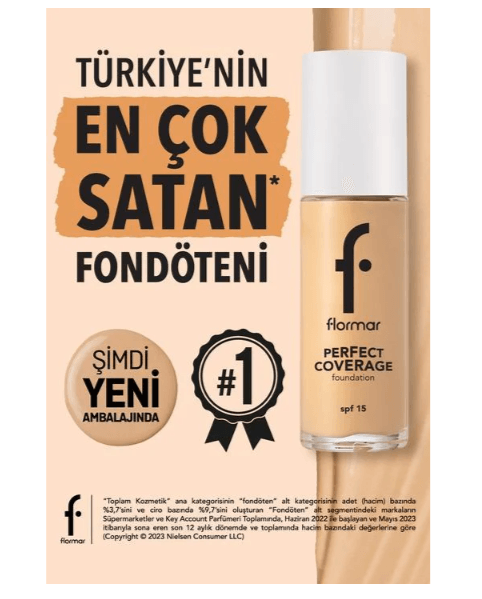 Flormar Fondöten - Perfect Coverage Foundation No:102 Soft Beige