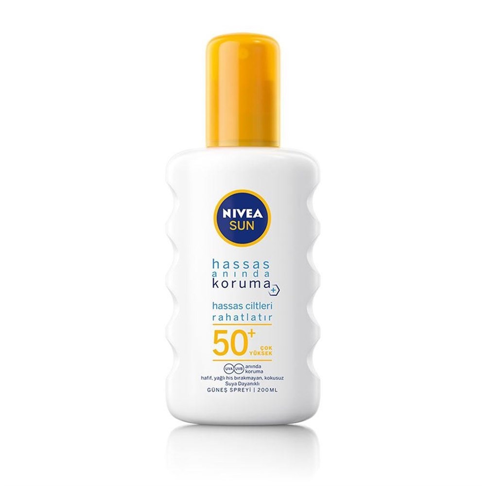 Nivea Sun Hassas Ciltler İçin +50Spf Anında Koruyucu Güneş Spreyi 200 ml