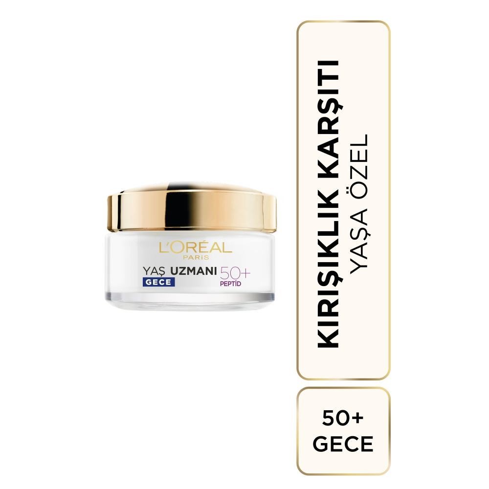 Loreal Paris Yaş Uzmanı 50+ Kırışıklık Karşıtı Yenileyici Gece Kremi 50 ml