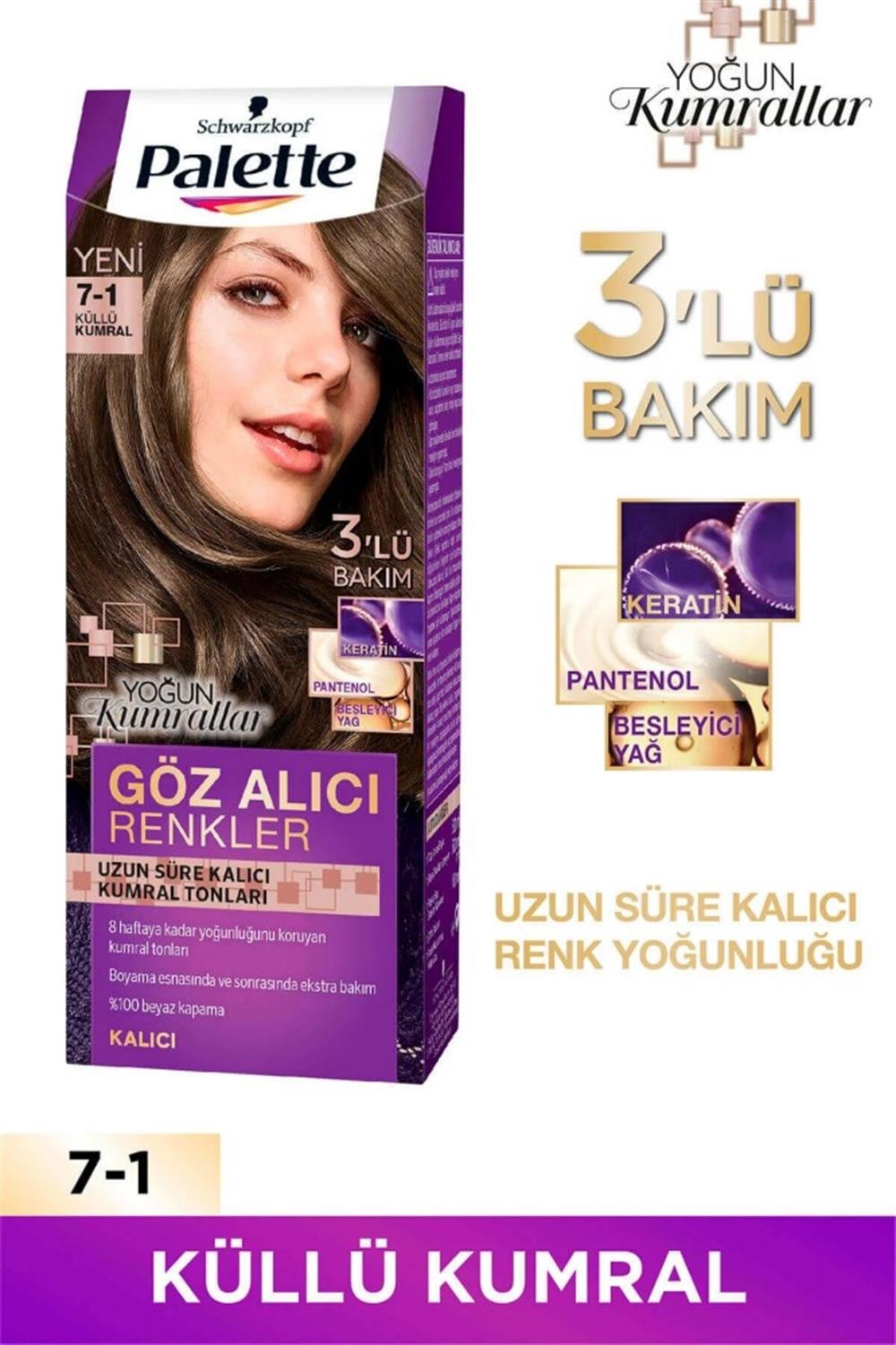 Palette Saç Boyası Yoğun Göz Alıcı Renkler 7.1 Küllü Kumral