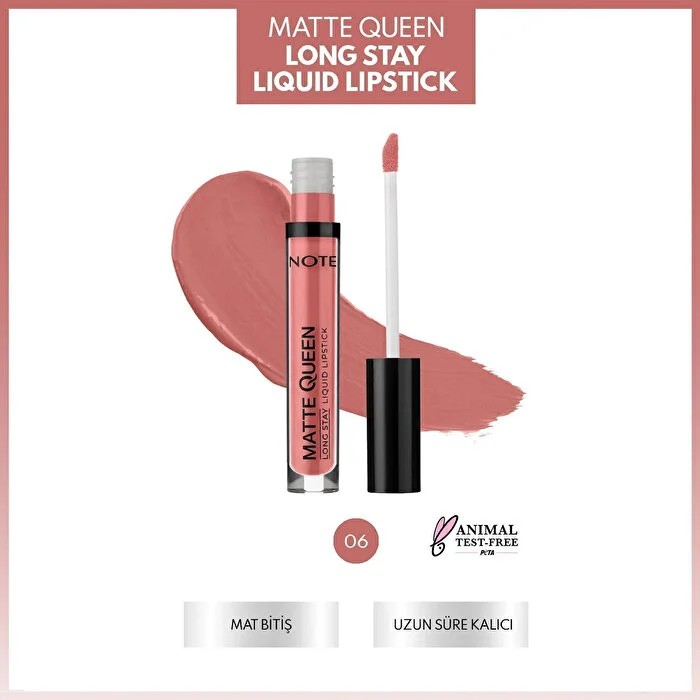 Note Matte Queen Lipstick Kalıcı Likit Ruj 06 Noble Rose