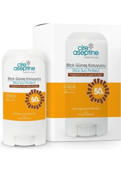 Cire Aseptine Stick Güneş Koruyucu - Yaşlanma ve Leke Karşıtı 50SPF 17GR