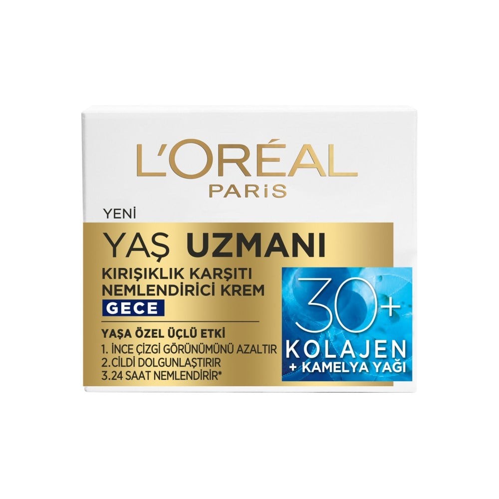 Loreal Paris Yaş Uzmanı 30+ Kırışıklık Karşıtı Nemlendirici Gece Kremi 50 ml