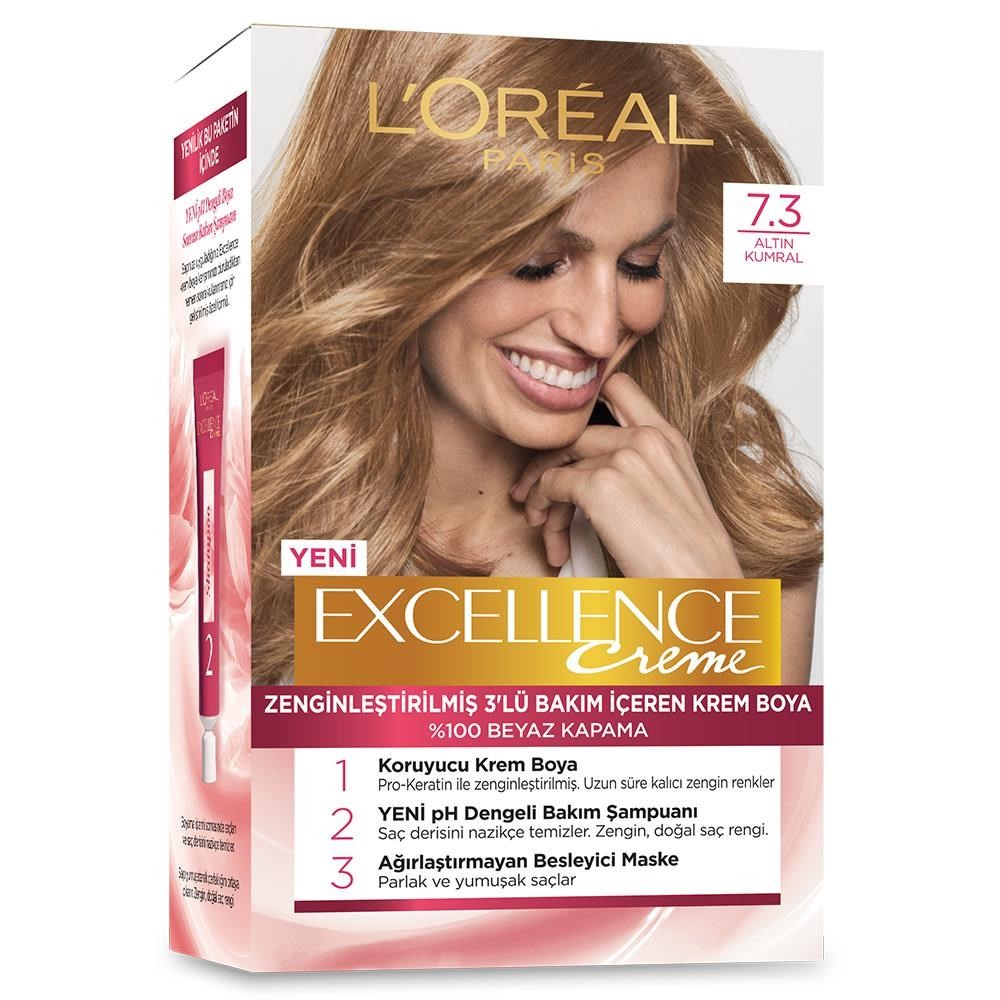 Loreal Paris Excellence Saç Boyası 7.3 Altın Kumral