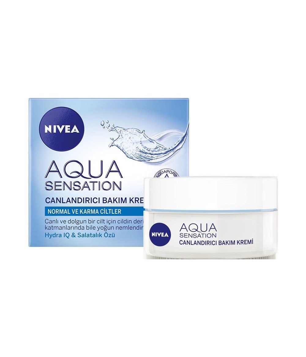 Nivea Canlandırıcı Bakım Kremi - Aqua Sensation Normal/Karma Ciltler için 50 ml