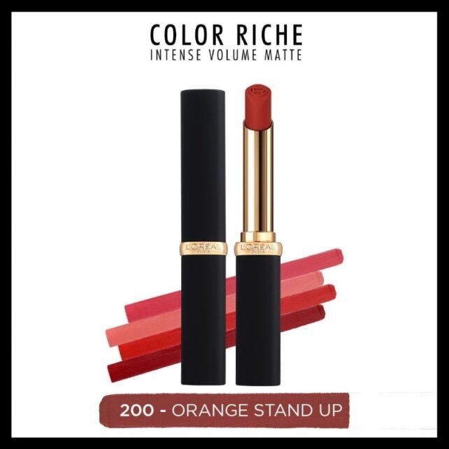 LOREAL PARIS MAKEUP Ruj Color Riche Volume Mat 200 Orange Stand Up