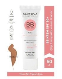 Sheida Bb Cream Medium (ORTA RENK) 50ml - Spf 30 Koruma Leke Onarıcı, Doğal Mat Bitişli