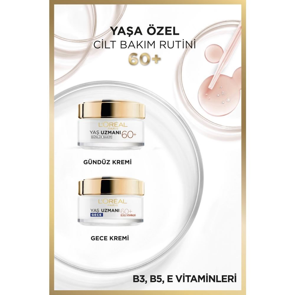 Loreal Paris Yaş Uzmanı 60+ Kırışıklık Karşıtı Besleyici Gece Kremi 50 ml