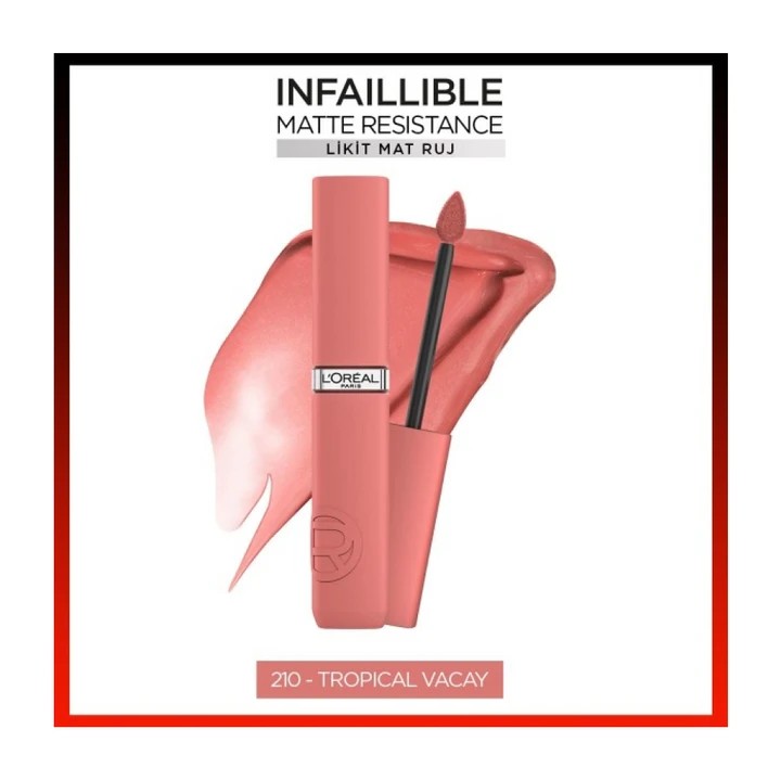 Loreal Paris Infaillible Matte Resistance Likit Mat Ruj 210 Tropıcal Vacay