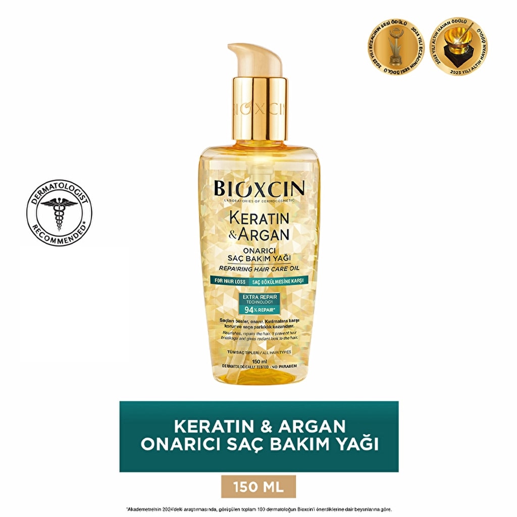 Bioxcin Keratin & Argan Onarıcı Saç Bakım Yağı 150 ml